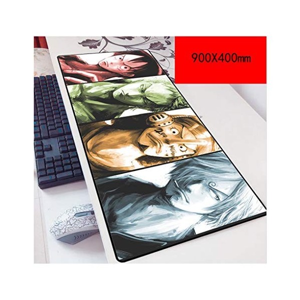 One Piece Tapis De Souris De Jeu De Vitesse |Tapis De Souris XXL | 900 X 400Mm Grand Format |Base De 3 Mm DÉpaisseur | Préci