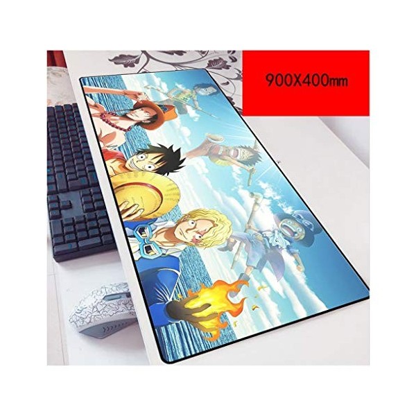 One Piece Tapis De Souris De Jeu De Vitesse |Tapis De Souris XXL | 900 X 400Mm Grand Format |Base De 3 Mm DÉpaisseur | Préci