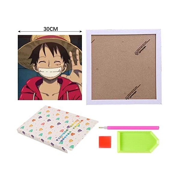 wopin One Piece Diamond Painting - One Piece Anime Drawing - Cross-Stitch Art pour Enfants, Bricolage de décoration intérieur