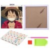 wopin One Piece Diamond Painting - One Piece Anime Drawing - Cross-Stitch Art pour Enfants, Bricolage de décoration intérieur