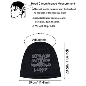 Roffatide Anime One Piece Slouchy Bonnet Luffy Skull Chapeau Hip Hop Soft Light Bonnet dhiver pour Hommes