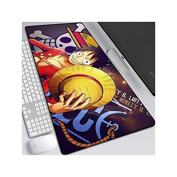 ONEPIECE Tapis de Souris XL 900x400mm Hydrorésistant Anime Mouse Pad Grand Tapis de Souris Gamer avec Base en Caoutchouc Anti