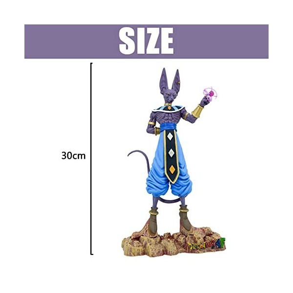 Miotlsy Anime Action Figurine, Beerus Figure Gragon Ball, Figurine de Collection 29CM, Modèle Statue Jouets Desktop Ornements