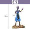 Miotlsy Anime Action Figurine, Beerus Figure Gragon Ball, Figurine de Collection 29CM, Modèle Statue Jouets Desktop Ornements