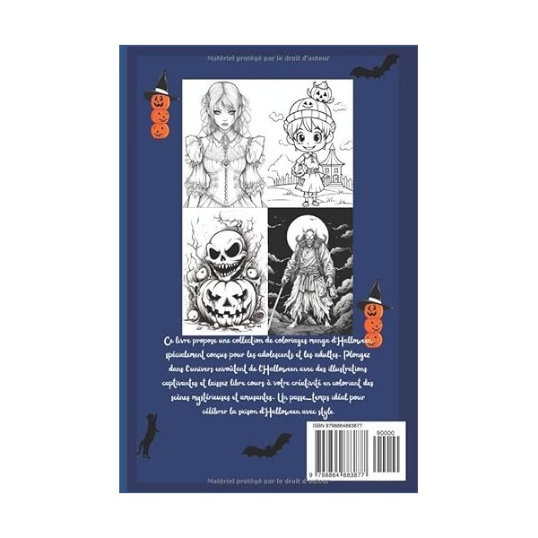 MangHalloween:: Coloriage - Des Dessins Manga à Colorier pour Adolescents et Adultes, Créez Votre Propre Halloween Japonais