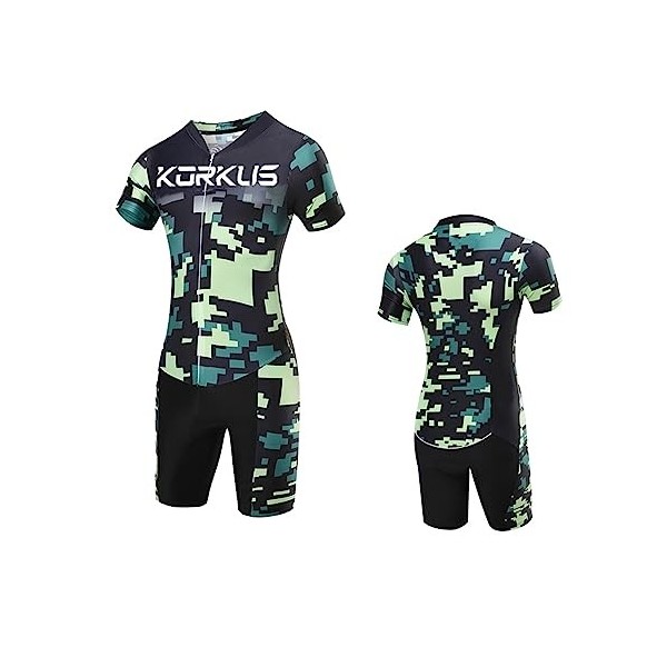 Femmes Pro trifonction Triathlon One Piece Aero Cycling Skinsuit Tri Suit Haut de vélo de Course,Respirant, Le Cyclisme, la C