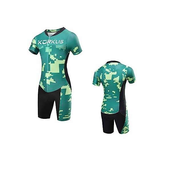 Femmes Pro trifonction Triathlon One Piece Aero Cycling Skinsuit Tri Suit Haut de vélo de Course,Respirant, Le Cyclisme, la C