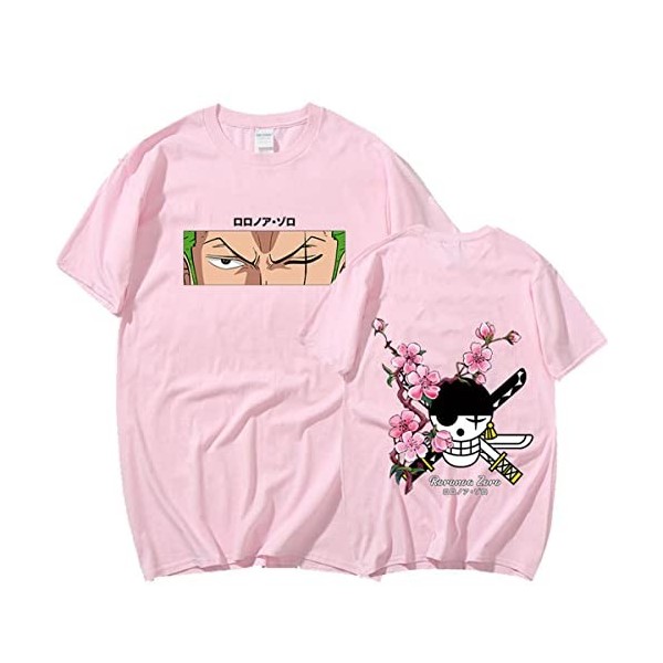 Sybnwnwm One Piece Tee Shirt Zoro Cute Casual Light Weight Anime Crewneck Fashion T Shirt