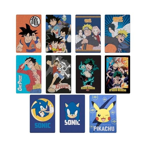 Characters Cartoons Dragon Ball My Hero Academia Naruto One Piece Sonic - Fille Enfant - Plaid Polaire 100 x 140 cm - Full Pr