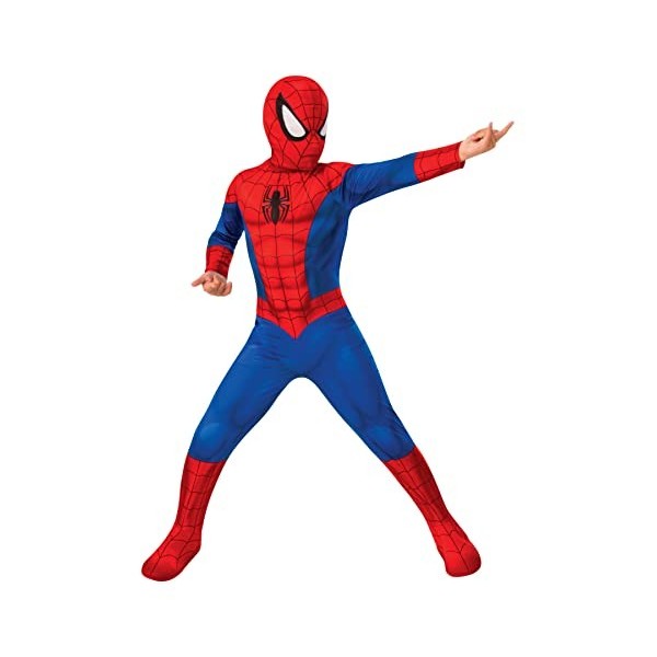 RUBIES - Marvel Officiel - Déguisement enfant Classique Spider-Man - 7/8 ans - Taille 3 à 10 ans - Costume complet combinaiso
