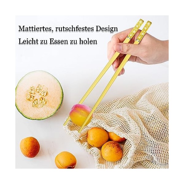 Lot de 5 paires de baguettes pour manger, baguettes chinoises, baguettes chinoises, fibre de verre antidérapantes, passent au