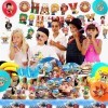 Fruitful Party Fournitures de Fête One Piece,117pcs One Piece Anniversaire Decoration&Vaisselle Set-Bannière One Piece Ballon