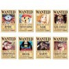 Lot de 24Pcs One Piece Poster Animé Affiche One Piece Recherché 24 Affiches 1,5 Milliard de récompense One Piece Poster29*42C