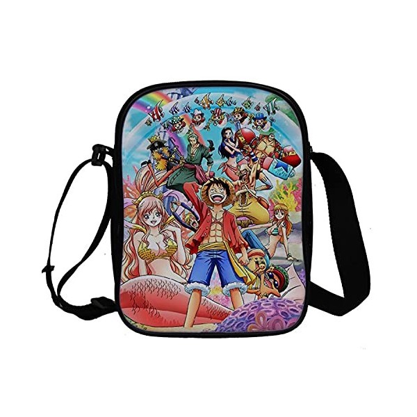 WANHONGYUE Anime One Piece Monkey D Luffy Sac Bandoulière Sacoche à lÉpaule Homme Femme Besace Sac de Messager Petit Sac à M