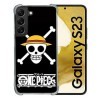 Cokitec Coque Renforcée en Verre Trempé pour Samsung Galaxy S23 Manga One Piece Tete de Mort