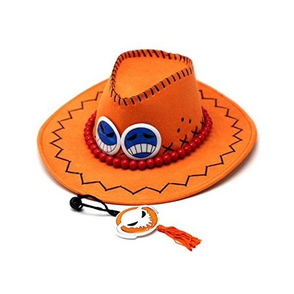 WANHONGYUE Anime One Piece Portgas·D·Ace Cosplay Chapeau de Cowboy Chapeaux Western Chapeau de Pistolero Pirate Australien St