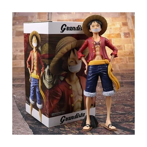 iFii Animé One Piece Figurine 27cm, Souriant Monkey D. Luffy Figurine, Deux visages modifiables, Figurine en PVC avec boîte