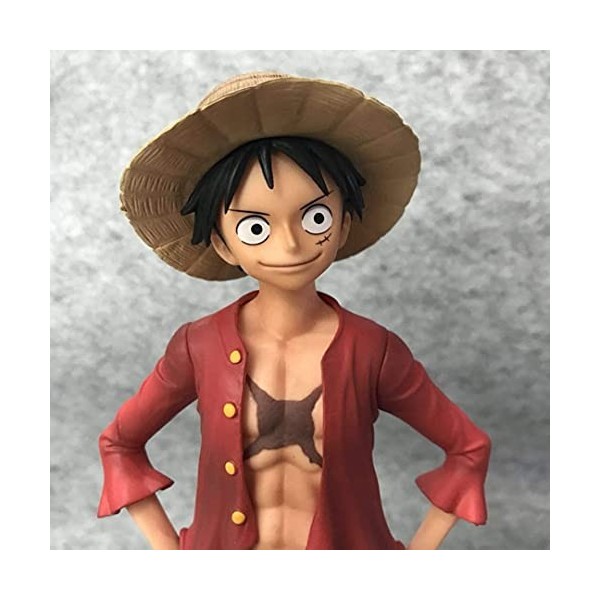 iFii Animé One Piece Figurine 27cm, Souriant Monkey D. Luffy Figurine, Deux visages modifiables, Figurine en PVC avec boîte