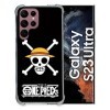 Cokitec Coque Renfocée en Verre Trempé pour Samsung Galaxy S23 Ultra Manga One Piece Tete de Mort