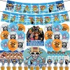 43 Pièce One Piece Party Supplies, LKNBIF Décoration de Fête One Piece, One Piece Décoration Anniversaire Ballons Banderole J