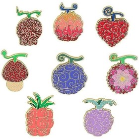 Devils Fruit Badge Métal Akuma No Mi Broche Mignon Luffy Gomu Gomu No Mi Pin 8 Pièces Veste Sac Fan Series Accessoires