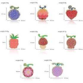 Devils Fruit Badge Métal Akuma No Mi Broche Mignon Luffy Gomu Gomu No Mi Pin 8 Pièces Veste Sac Fan Series Accessoires
