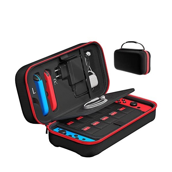 Fenolical Pochette Compatible avec Nintendo Switch/Switch OLED,Fit Joy-Con et Adaptateur Secteur, Sac de Voyage Portable avec