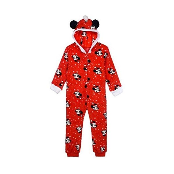 Disney Mickey Kids Robe Fleece Overall One Piece - Red - 2-3 Years