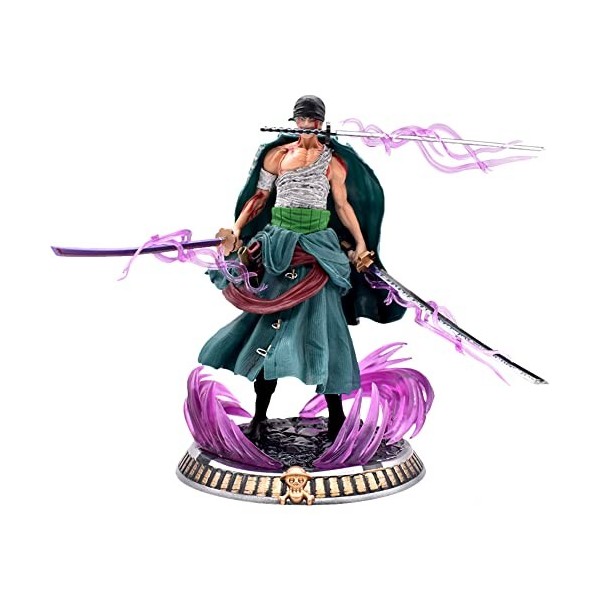 Miotlsy Anime Roronoa Zoro Figure, Trois Couteaux Big Thousand World Collection de Figurine Animations Character Model Jouet 