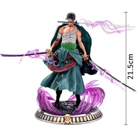 Miotlsy Anime Roronoa Zoro Figure, Trois Couteaux Big Thousand World Collection de Figurine Animations Character Model Jouet 