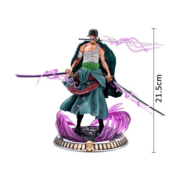 Miotlsy Anime Roronoa Zoro Figure, Trois Couteaux Big Thousand World Collection de Figurine Animations Character Model Jouet 