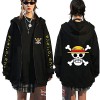 Sybnwnwm One Piece Full-Zip Hooded Pull Sweatshirt Zip Up Sweat À Capuche Hoodie Lufy Zoro Chopper Cosplay Hooded Pull Hoodie