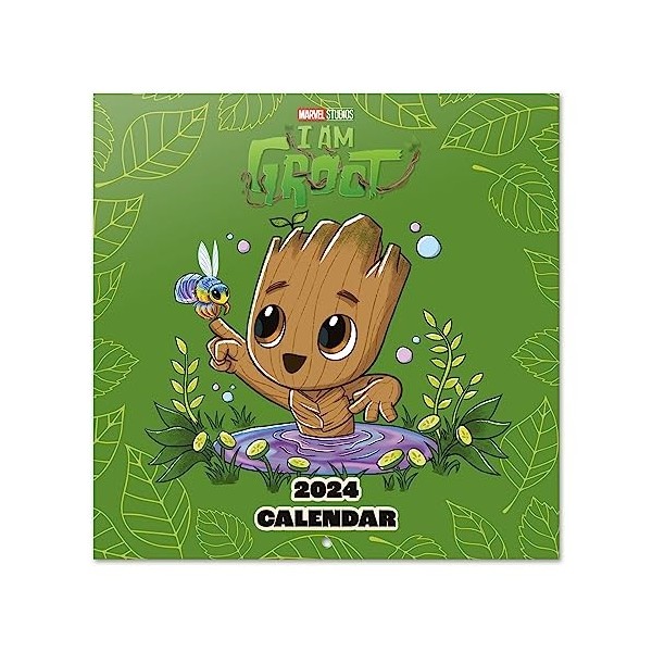 Grupo Erik - Calendrier Mural 2024 Marvel, Baby Groot | Calendrier Mensuel 30 x 60 cm, Certifié FSC, en Français