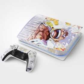 FFRAME - Sticker PS5 Gear 5, Autocollant Playstation 5 Manga, Console et Manette, Edition Disque, Skin Gaming play5 Vinyle Ha