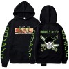 Sybnwnwm Sweat à capuche One Piece Anime Roronoa Zoro à manches longues Hip Hop Sportswear Garçons Grils, Noir , XS