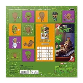 Grupo Erik - Calendrier Mural 2024 Marvel, Baby Groot | Calendrier Mensuel 30 x 60 cm, Certifié FSC, en Français