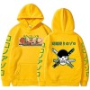Sybnwnwm Sweat à capuche One Piece Anime Roronoa Zoro à manches longues Hip Hop Sportswear Garçons Grils, Noir , XS