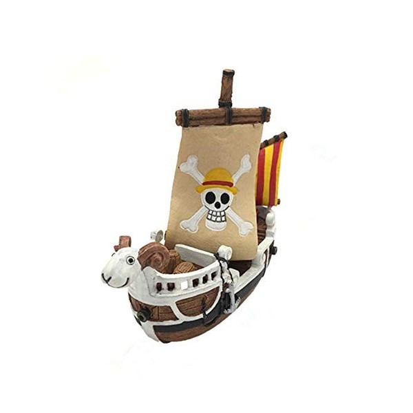 HALAWAKA Résine Pirate Ship Aquarium Ornements Décorations Fish Tank Ship Ornament Decor Shelter One Piece Theme