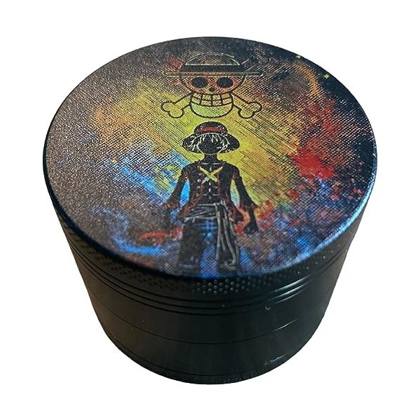 Grinder à Épices au Chapeau de paille 50mm en Acier Robuste - Moulin à 4 Parties avec Spatule Incluse - Révélez la Pureté des