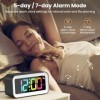 HAPPHOOH Reveil Lumineux, Couleurs RVB Reveil Numerique, Luminosité RéGlable Reveil Matin Enfant, ContrôLe Vocal, 12/24h, Por