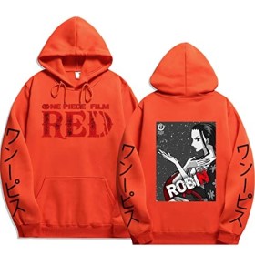 Sybnwnwm Sweat à capuche Anime One Piece Imprimé Robin à manches longues Unisexe, violet, L