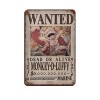 One Piece Monkey D Luffy Dernier Billion Wanted Poster sur toile rétro en métal Plaque en métal Art rétro Peinture en fer Bar
