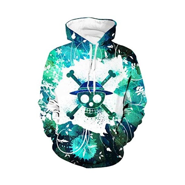 OLIPHEE Sweats à Capuche Homme à 3D Anime Sweat à Cosplay Costume Hoodies Manches Longues Veste Shirt Ace-1 S