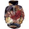 OLIPHEE Sweats à Capuche Homme à 3D Anime Sweat à Cosplay Costume Hoodies Manches Longues Veste Shirt Ace-1 S