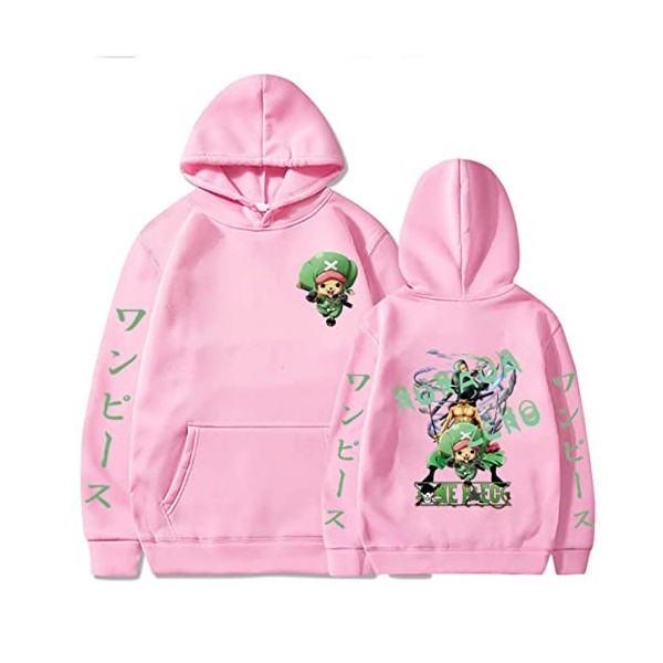 Sybnwnwm Sweat à capuche One Piece Tony Chopper imprimé 3D, rose, XS