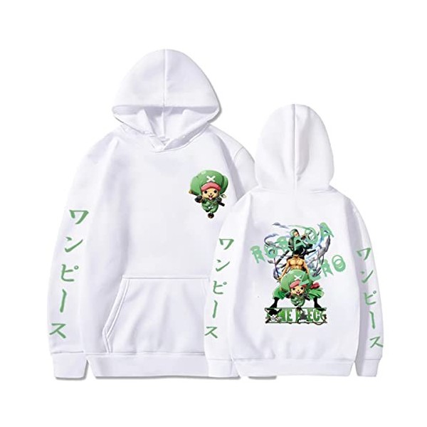 Sybnwnwm Sweat à capuche One Piece Tony Chopper imprimé 3D, rose, XS