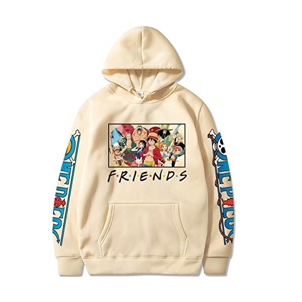 Sybnwnwm Unisexe One Piece Sweats à Capuche Luffy Zoro Tony Tony Chopper Pull Longues Sweatshirt