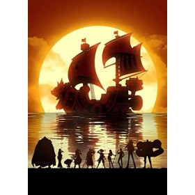 LORDOS 5D Diamond Painting, Kit de Peinture Diamant Complet, DIY Diamant Peinture Kit Poster Manga One Piece, Diamant Arts Cr
