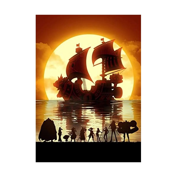 LORDOS 5D Diamond Painting, Kit de Peinture Diamant Complet, DIY Diamant Peinture Kit Poster Manga One Piece, Diamant Arts Cr