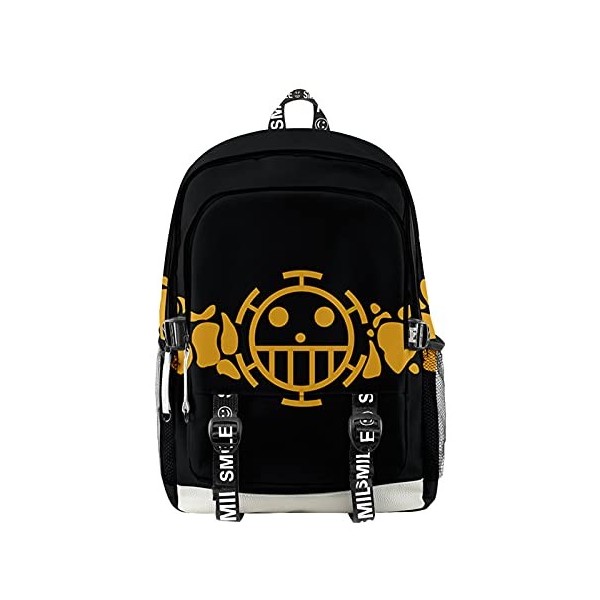 AMOMA Unisexe Anime One Piece Daypacks Cosplay Luffy Zoro 3D Imprimé Léger Casual Polyvalent Toile Sac À Dos One Size,ZoroGre